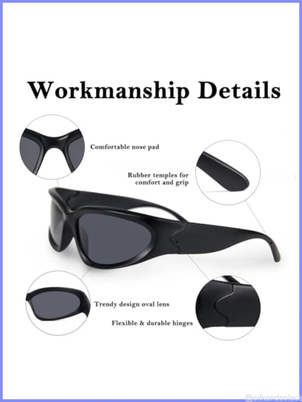 Wrap Around Sunglasses Retro 90s Oval Full Frame UV Protection